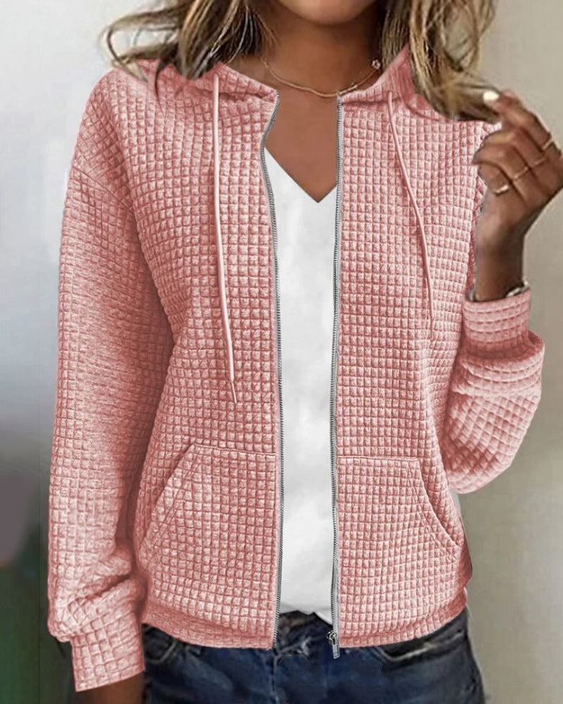 GR | Fashionable hooded sweatshirt with pockets for women