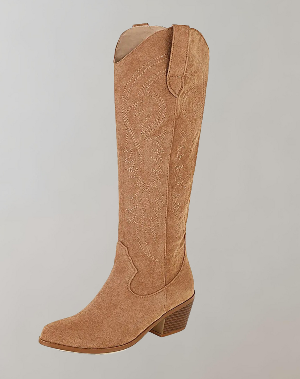 GR | Embroidered knee-high western boots