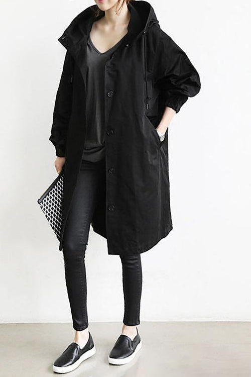 GR | Women's hooded trench coat