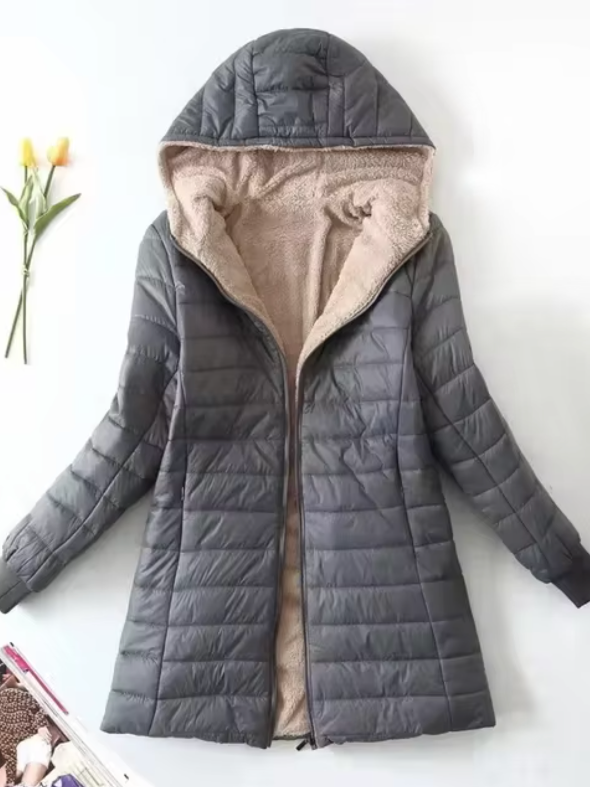 – Plush fleece coat