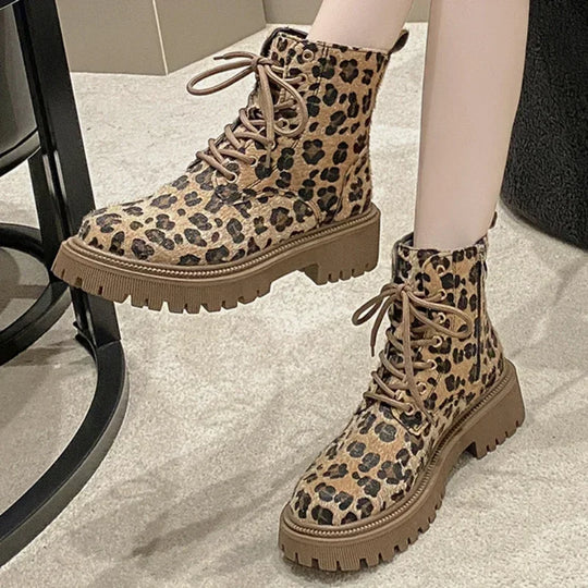 Leopard print boots
