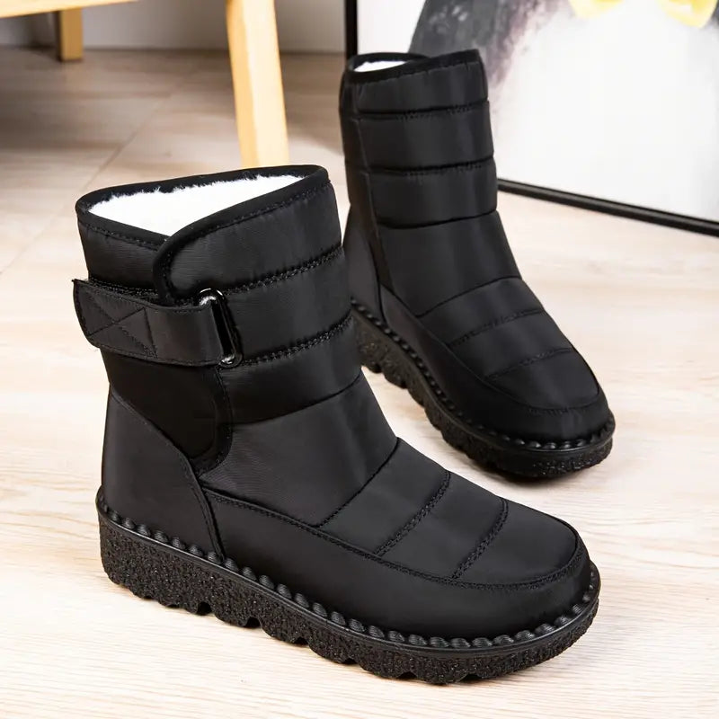 GR | Black insulated winter boots - warm, non-slip, waterproof