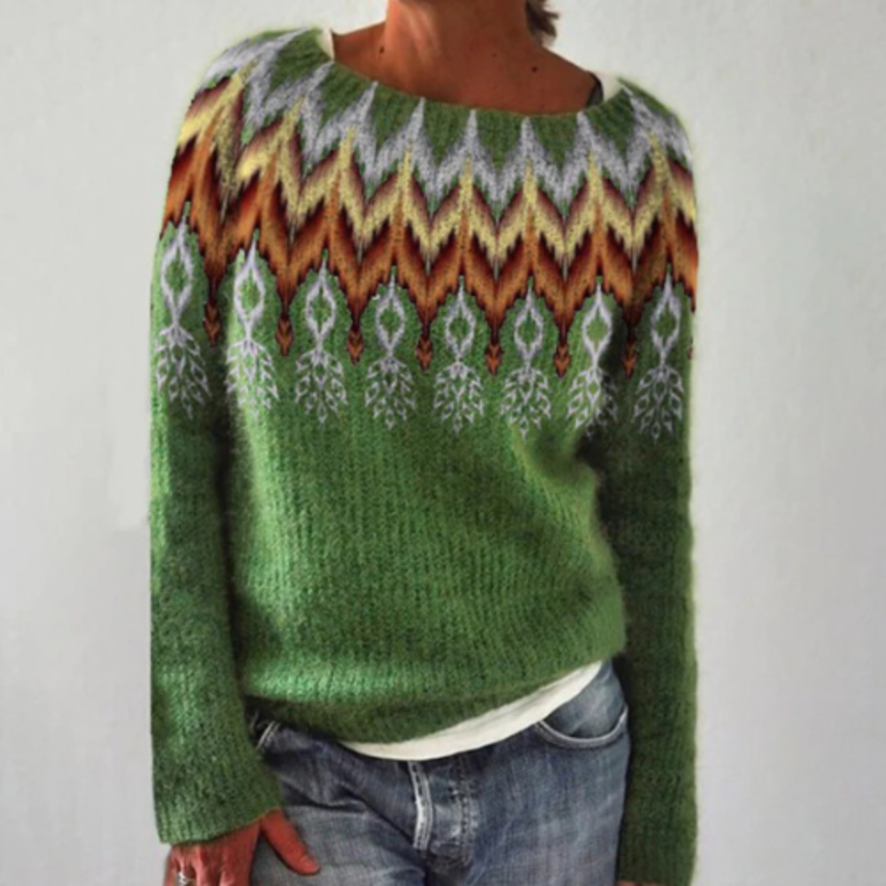 GR | Warm autumn sweater with round neck for women
