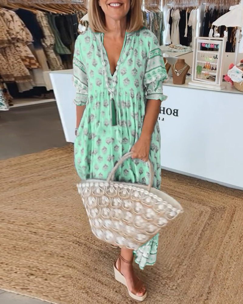 GR | Boho Half-Sleeve Dress