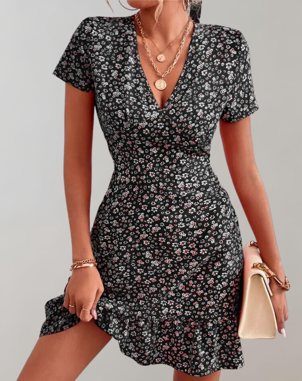 GR - Sommer kurz Boho Kleid Frauen