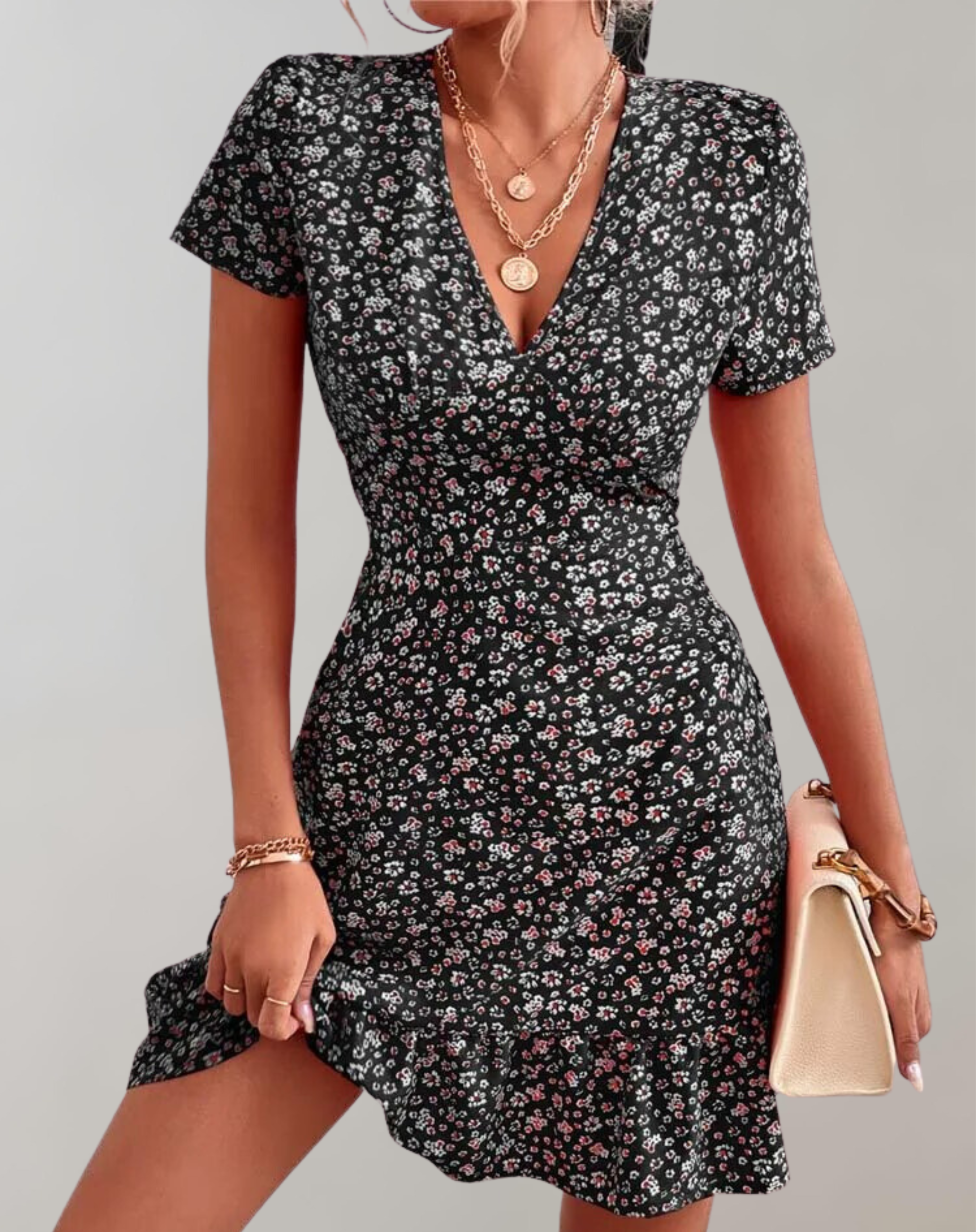 GR - Sommer kurz Boho Kleid Frauen