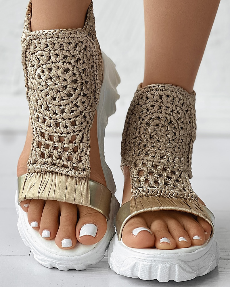 GR | Knitted Elastic Summer Sandals
