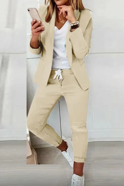 GR | Langärmeliger Blazer Und Hose Stil