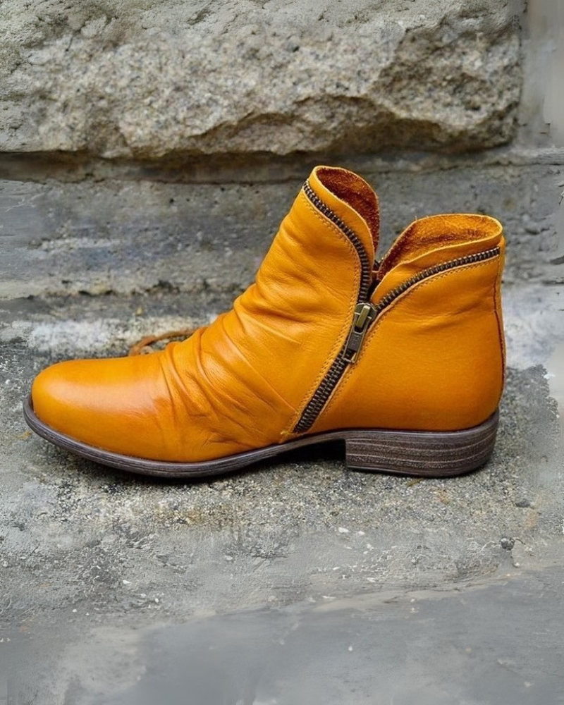 GR | Leather boots with zipper 