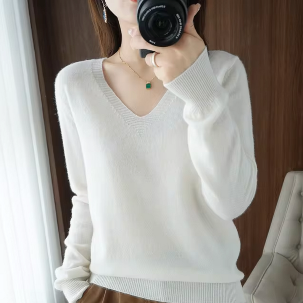 GR | V-Ausschnitt Strickpullover