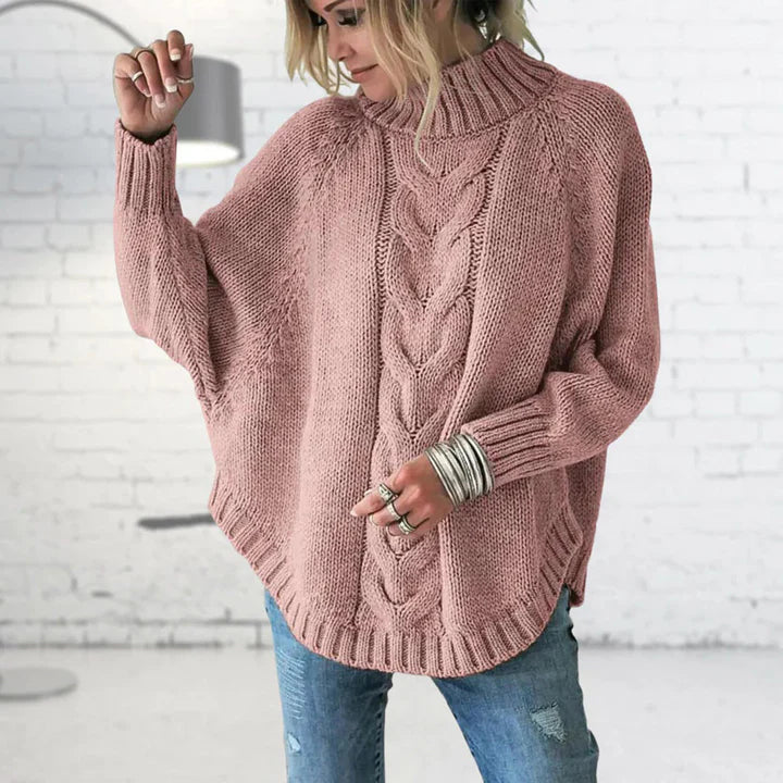 GR - Women's chunky knit roll-neck sweater