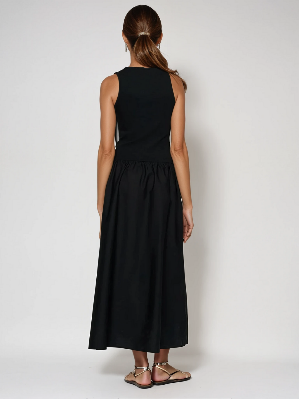 GR | Neck Casual Stitching Vest Dress