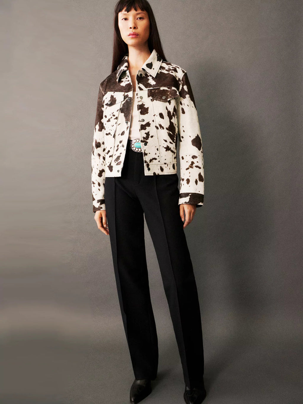 GR | Patterned leather jacket