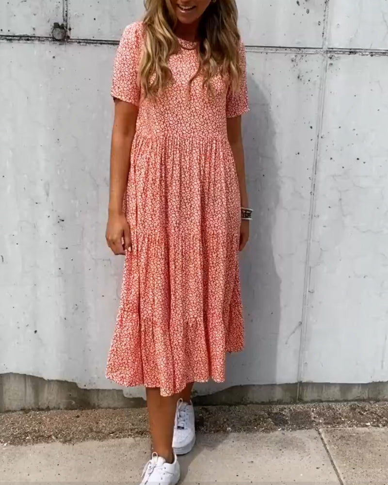 GR | Kurzarmkleid mit Blumenmuster