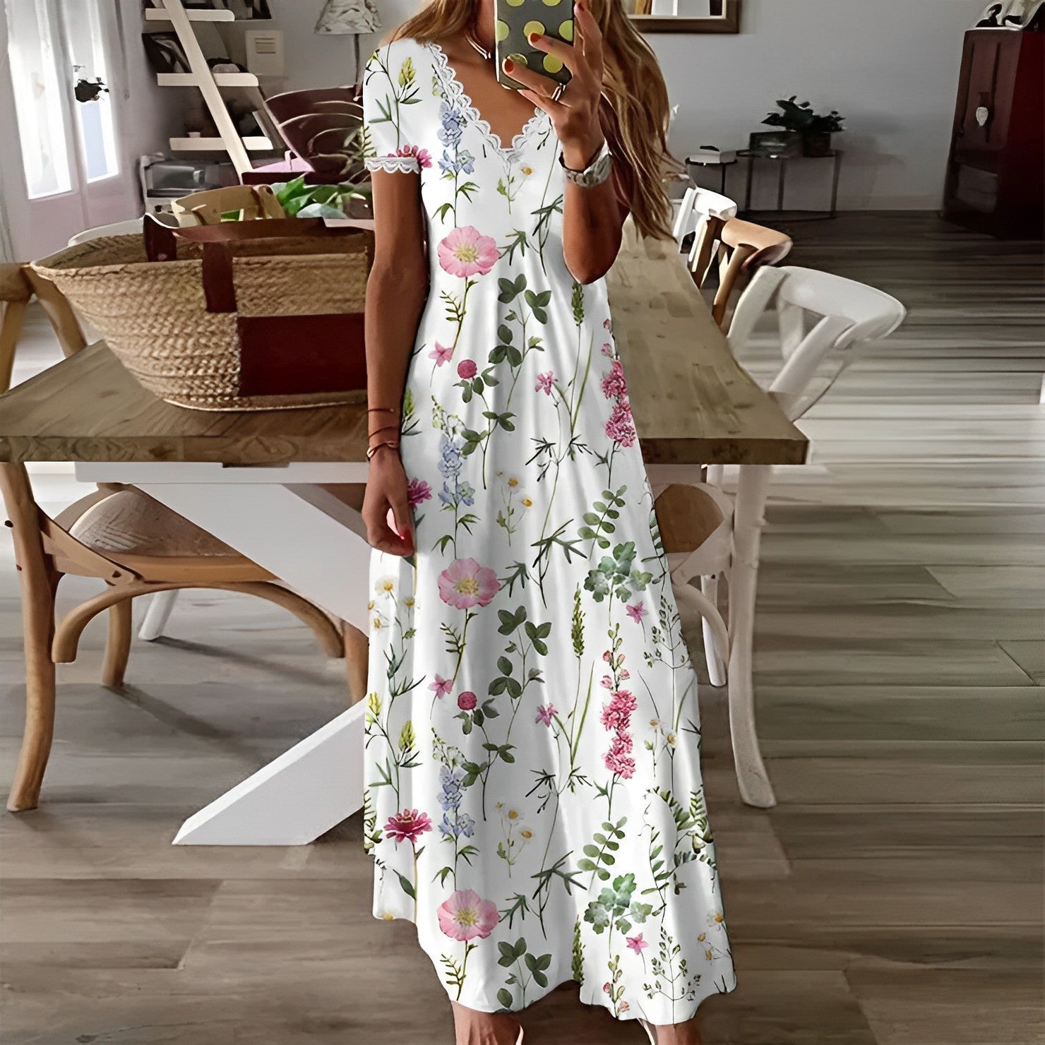 GR | Elegante, Stilvolle Blumenkleid
