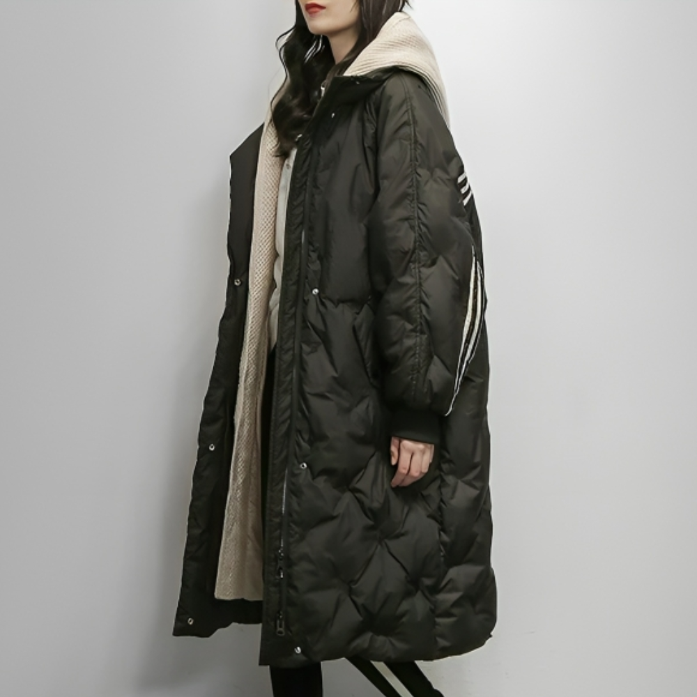 GR - Down coat with hood for women