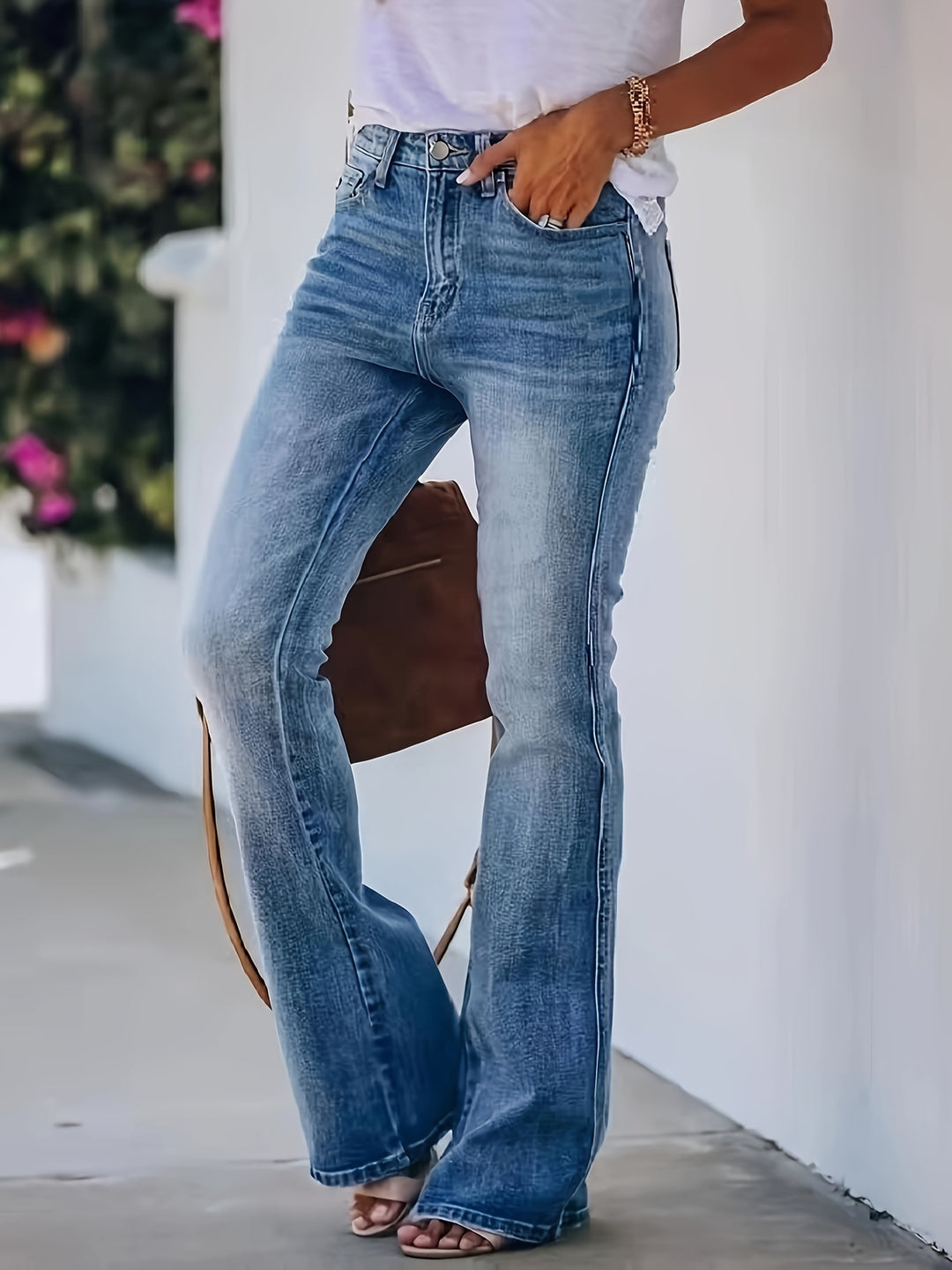 GR | Damen High Waist Flared Jeans Jeans Für Damen