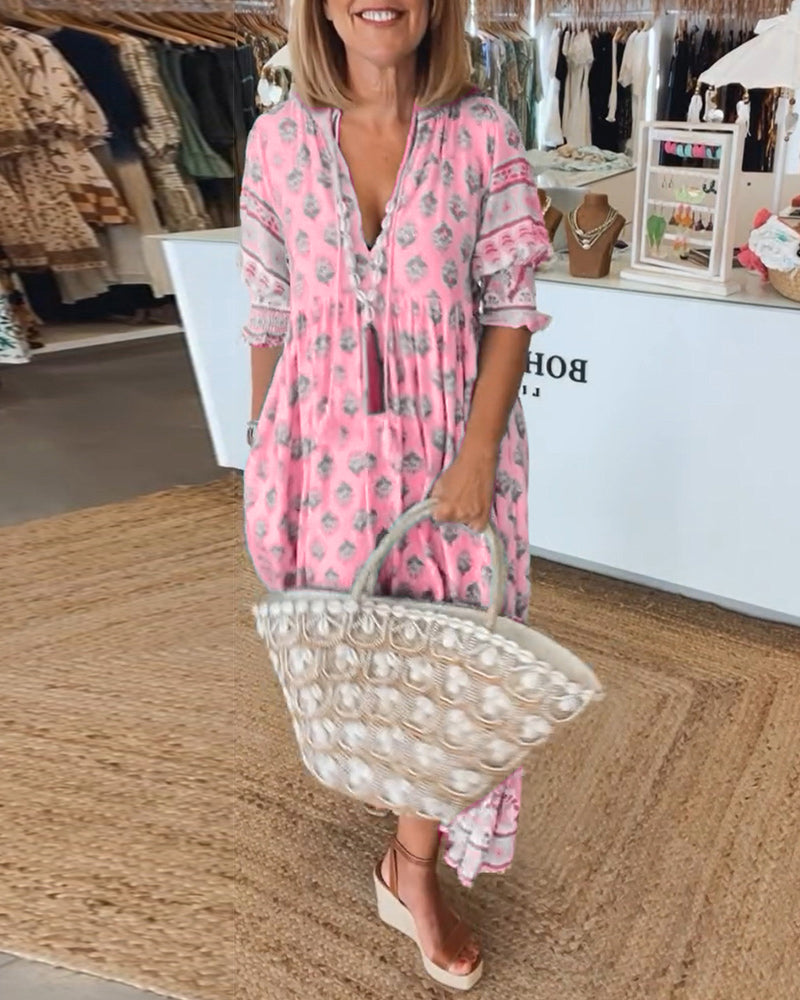 GR | Boho Half-Sleeve Dress