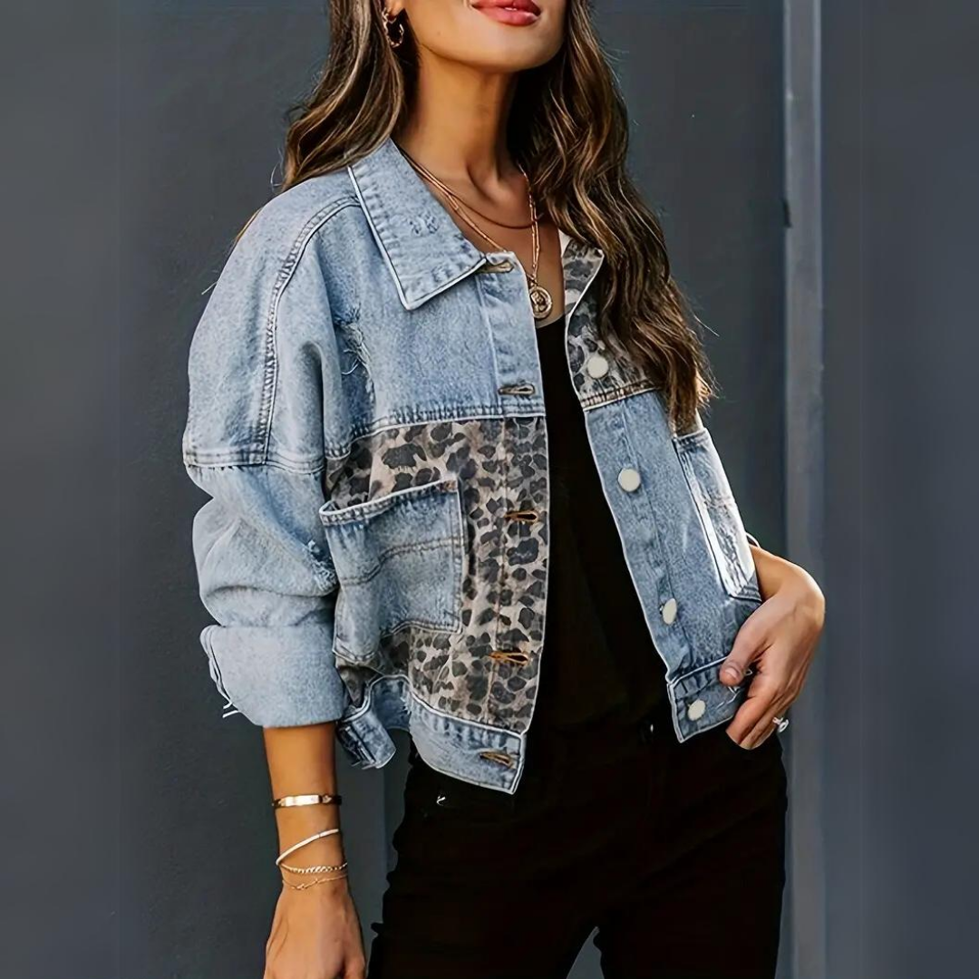 GR | Trendy jacket with leopard print