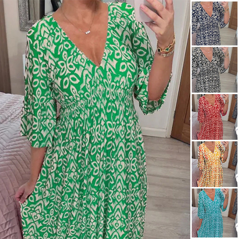 GR | Modische Damenkleid mit Print