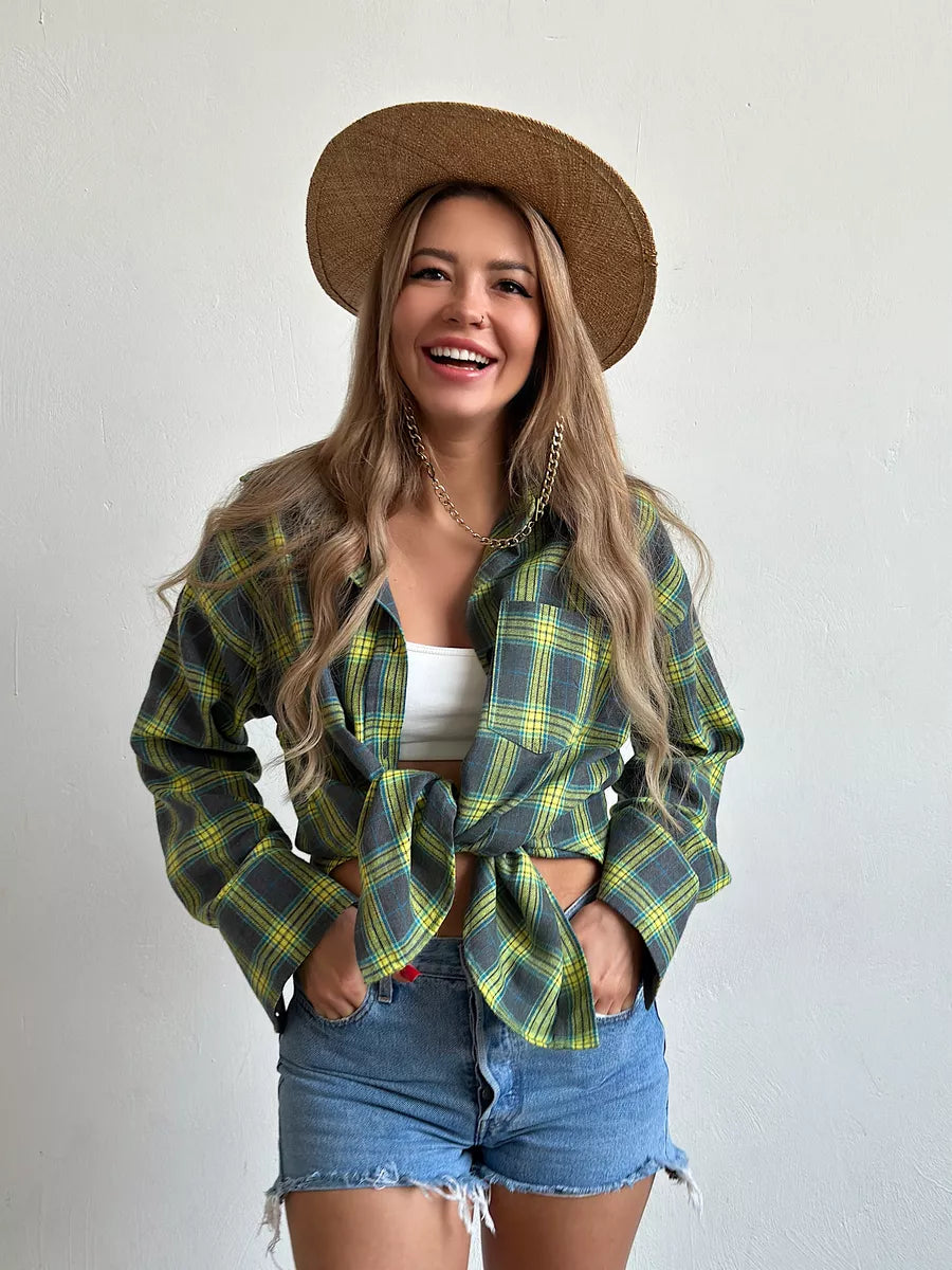 GR | Checked flannel shirt for women