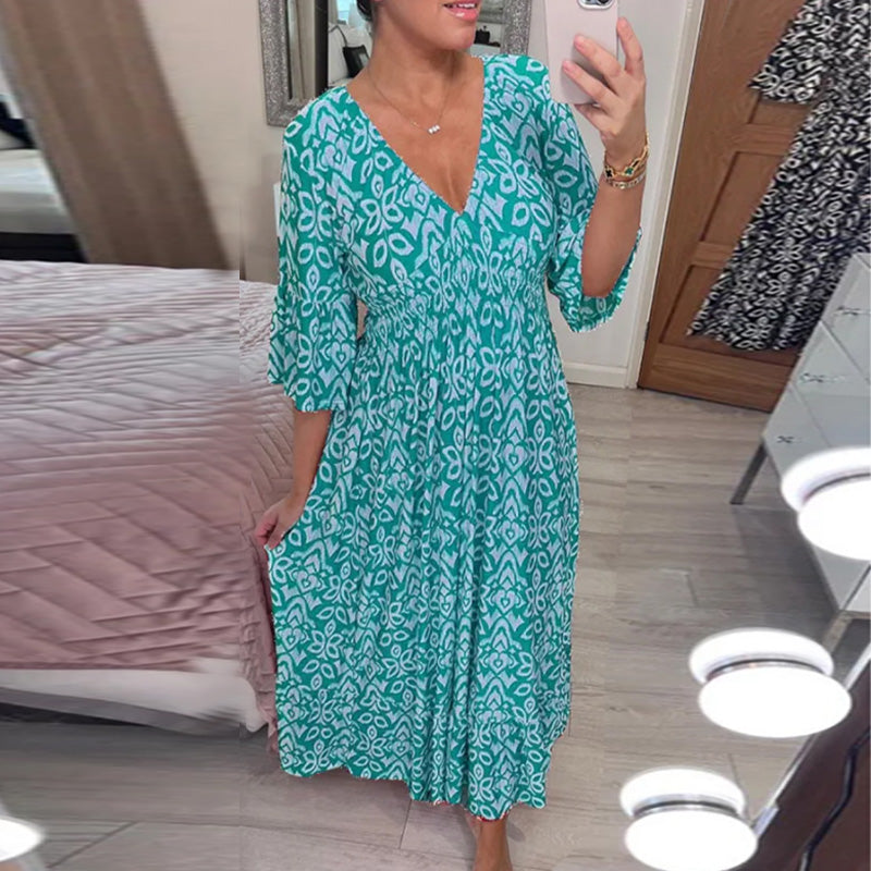 GR | Modische Damenkleid mit Print