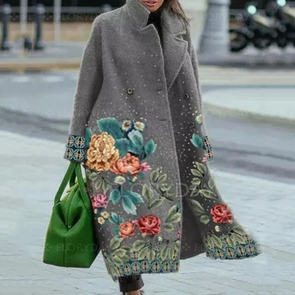 GR | Elegant coat with floral pattern