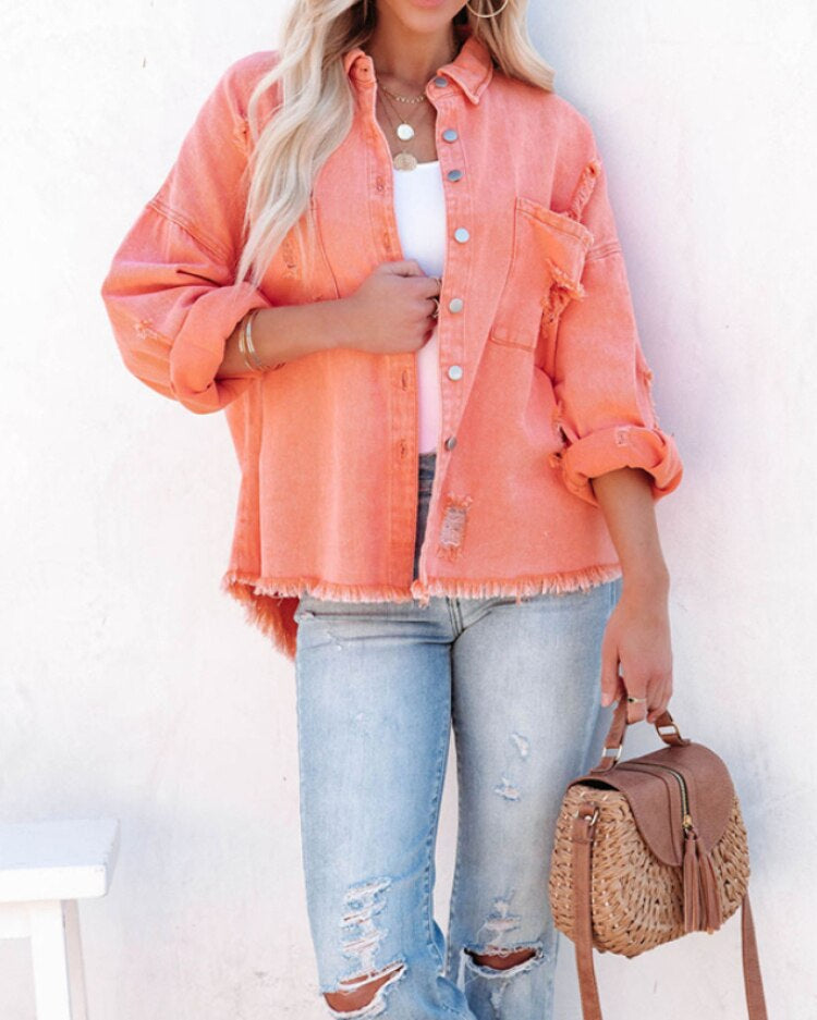 GR Denim Overshirt | Trendy plus-size shirt for women