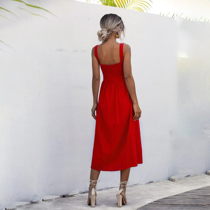 GR | Elegantes Ärmelloses Kleid für Den Sommer