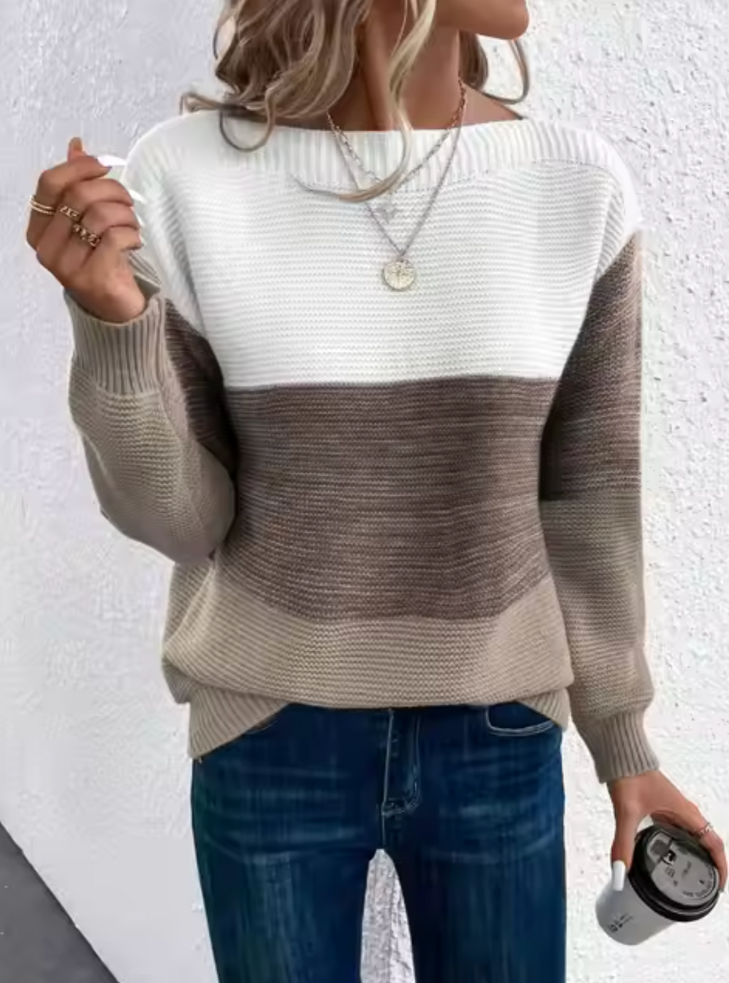 GR | Casual Herbst Dreifarbiger Strickpullover für Frauen