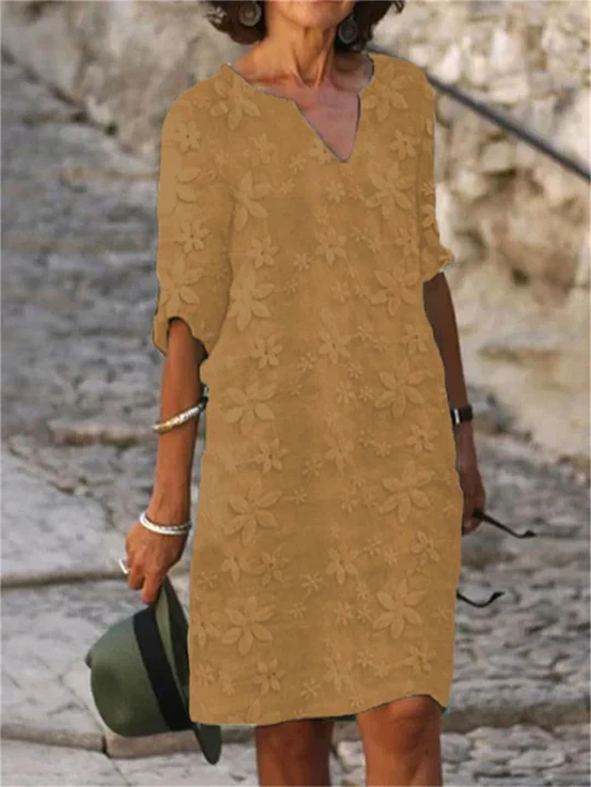 GR | Summer dresses in cotton and linen with floral pattern