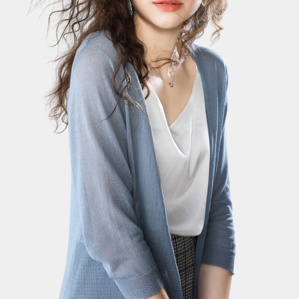 GR | Women's Long Vest Elegant and Lightweight Summer Cardigan for Women