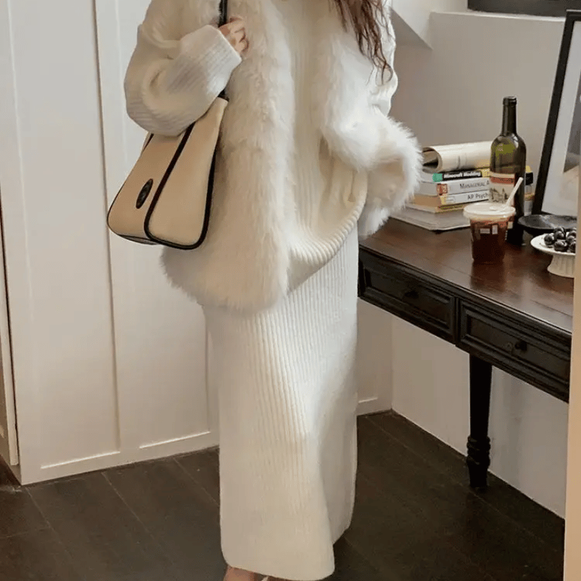 GR | Two-piece knitted set for women