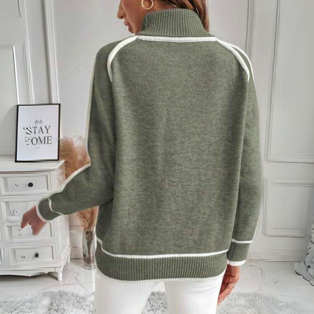 GR - Luxe Olivgrüne Strickpullover