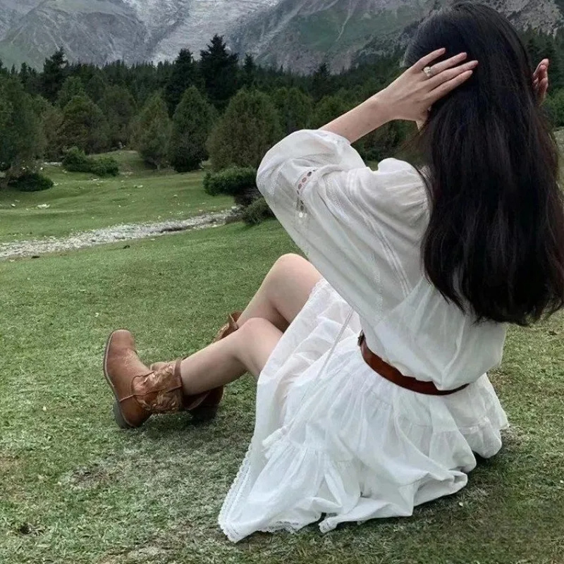 GR | Western style boots for women with pointed toe and block heel, cowboy boots for women