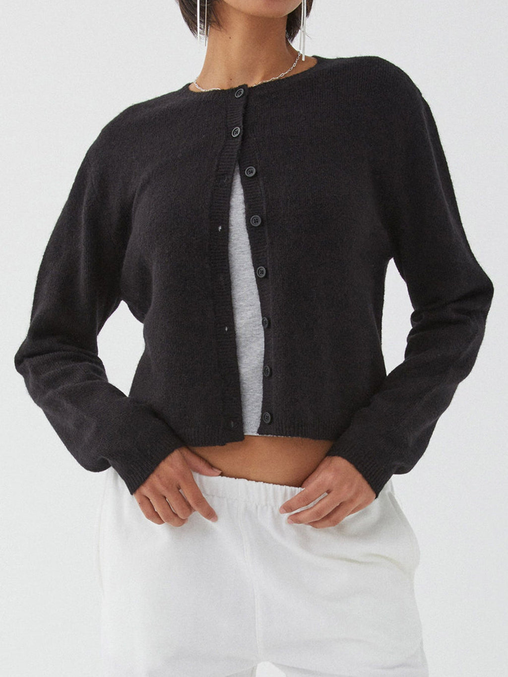 GR | Colorful solid-color women's cardigan
