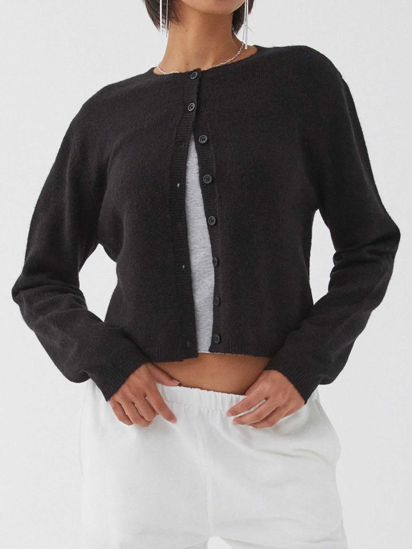 GR | Colorful solid-color women's cardigan
