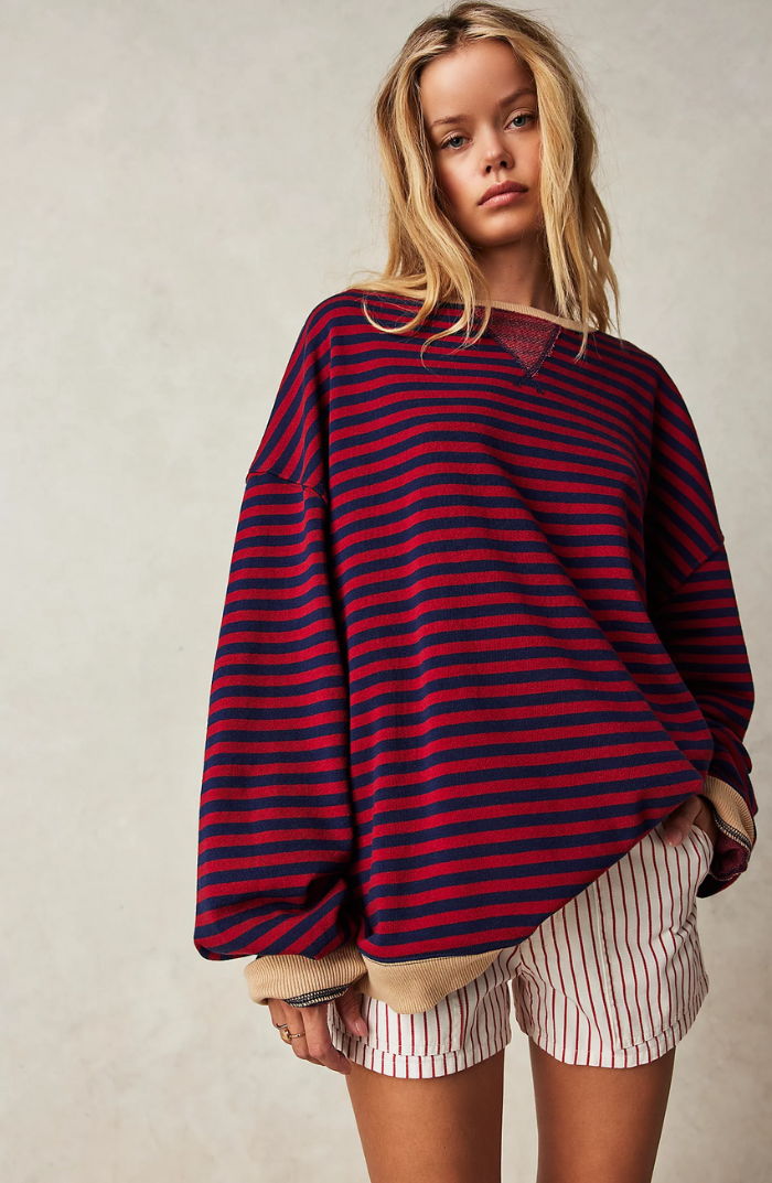 GR | Gestreifter Übergröße Pullover