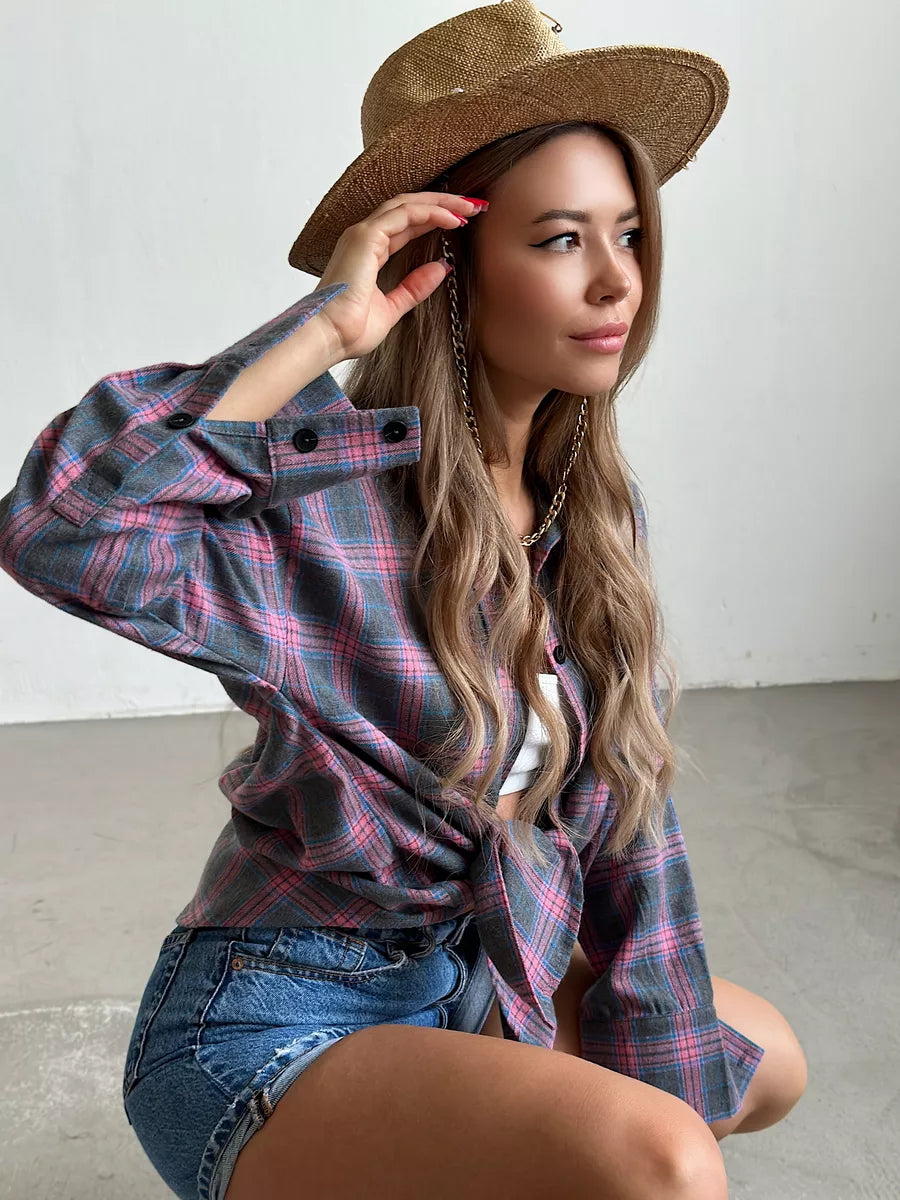 GR | Checked flannel shirt for women