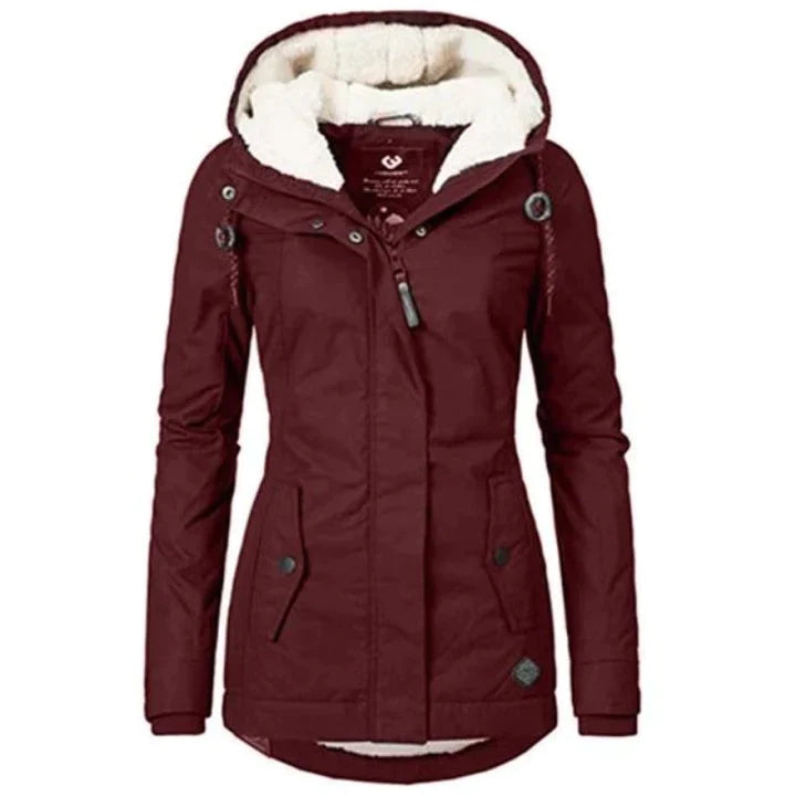 GR | Lined winter coat with hood, waterproof, women's