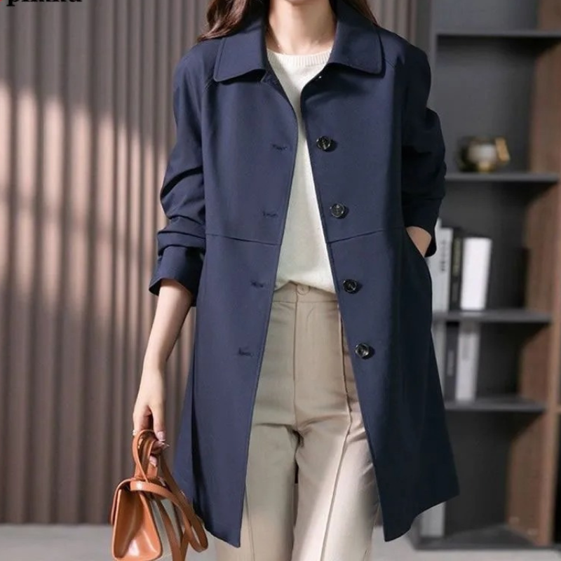 GR | Classic women's trench coat, simply tied, tailored women's coat
