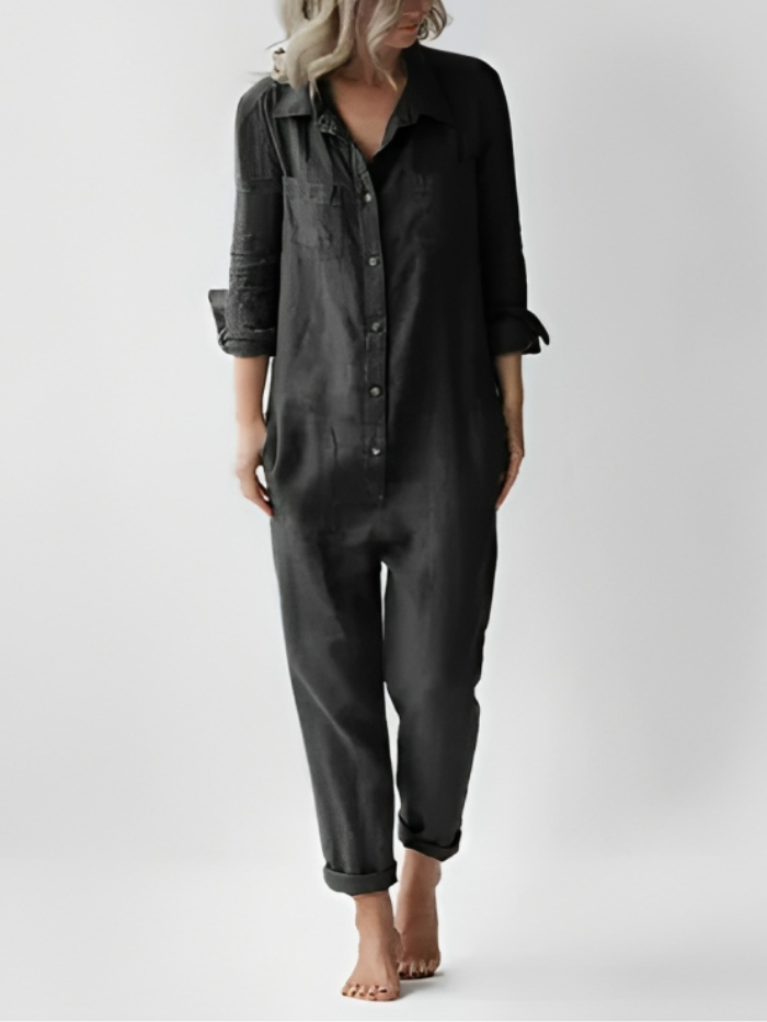 Scarlett™ - Long-sleeved jumpsuit with buttons