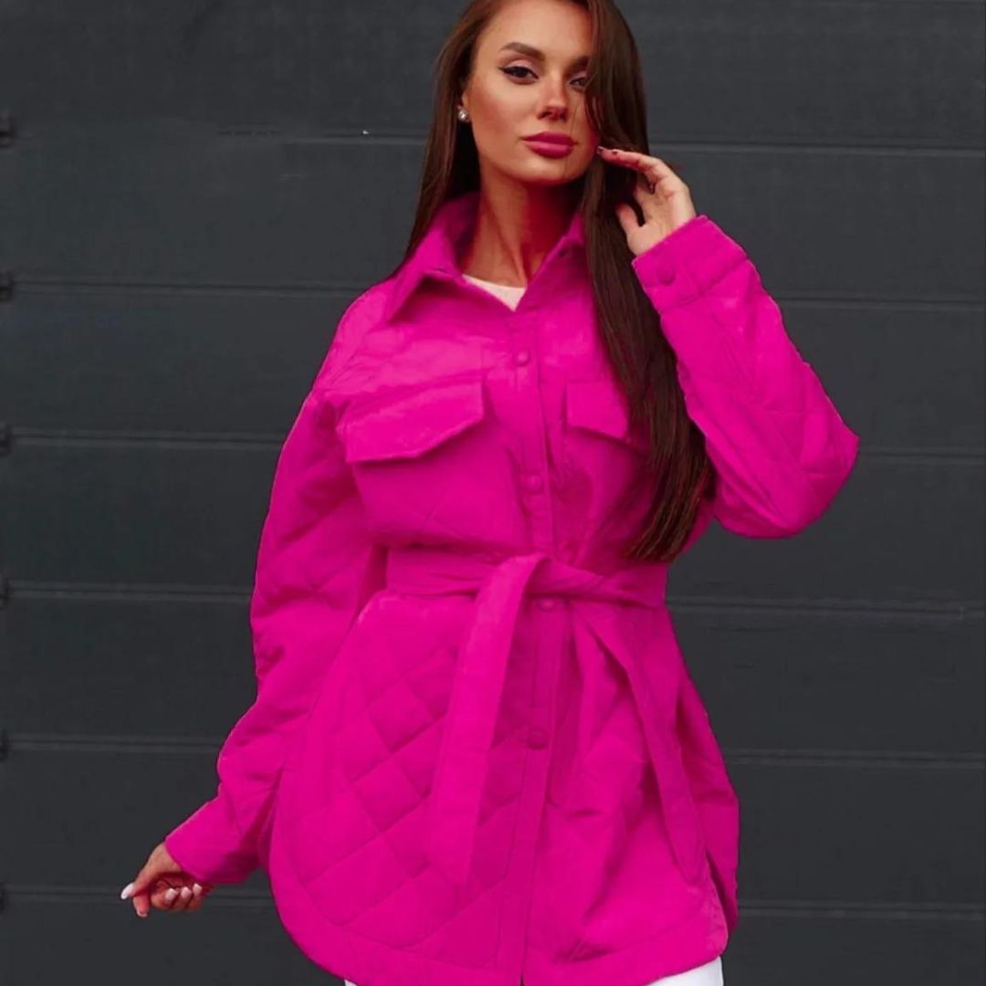 quilted jacket with snap fasteners