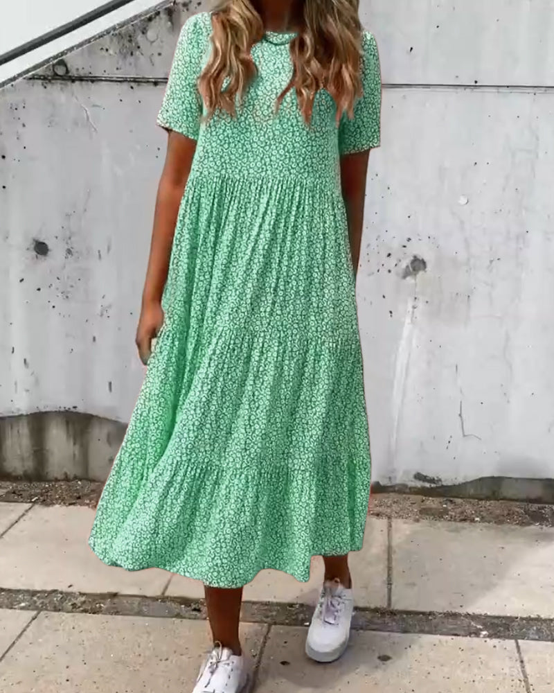 GR | Kurzarmkleid mit Blumenmuster