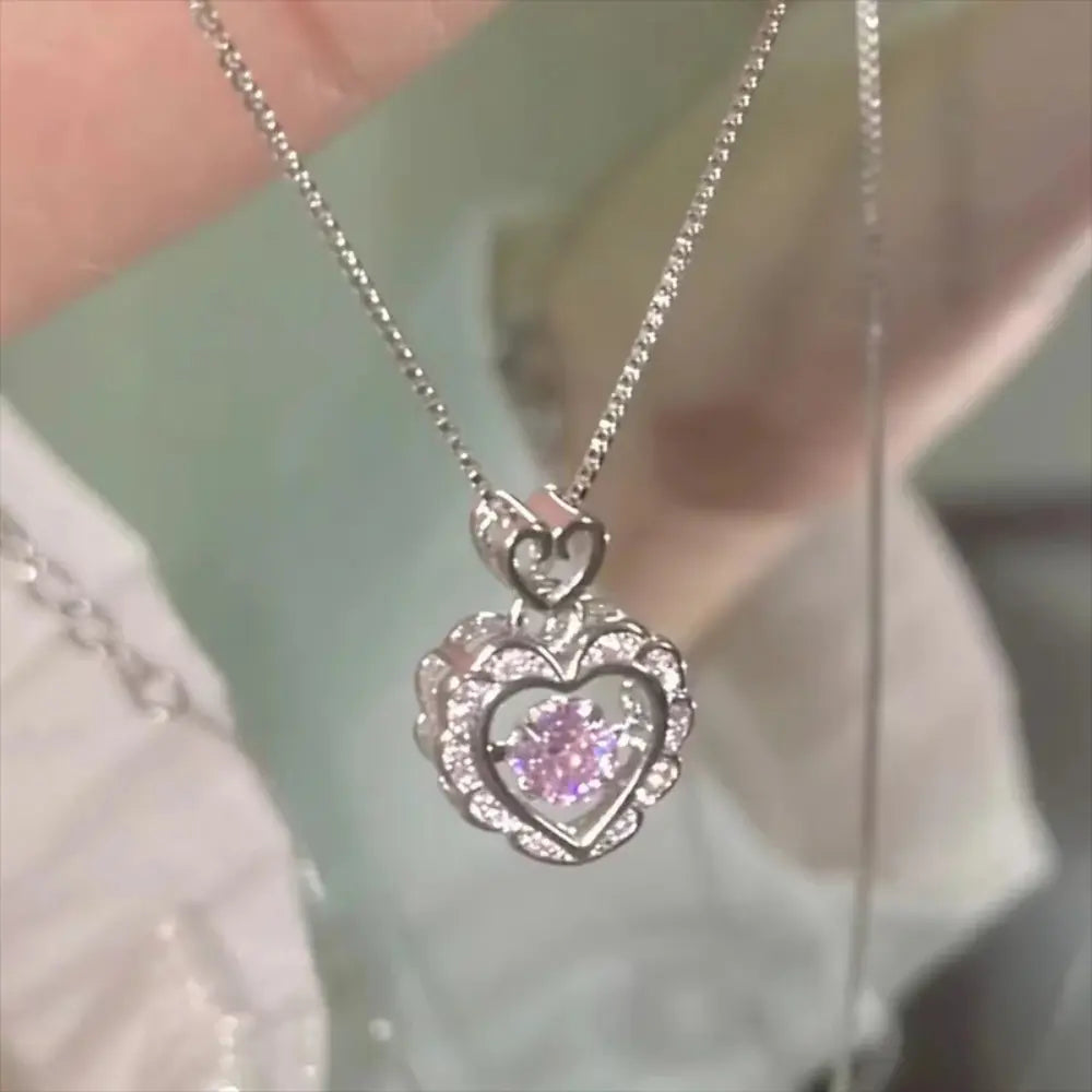 GR | Bow Angel Wing Heart Pendant Necklace for Women