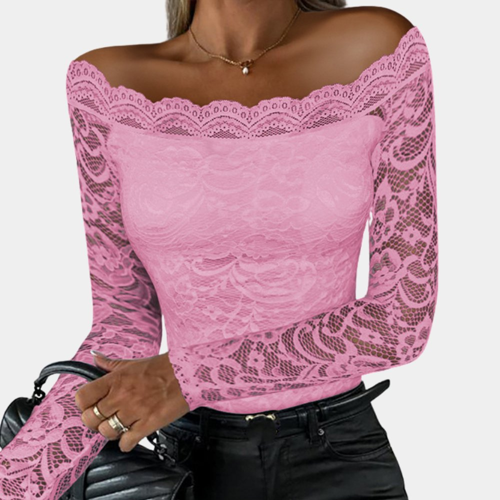 GR | Women's Stylish Off-Shoulder Lace Top | Women's Stylish Off-Shoulder Lace Shirt