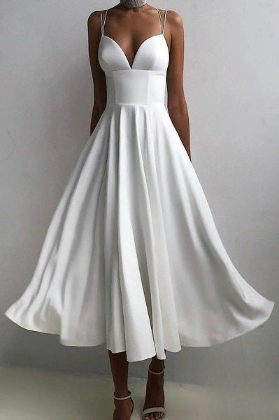 GR | elegantes Midi-Kleid mit Spaghettiträgern für besondere Anlässe
