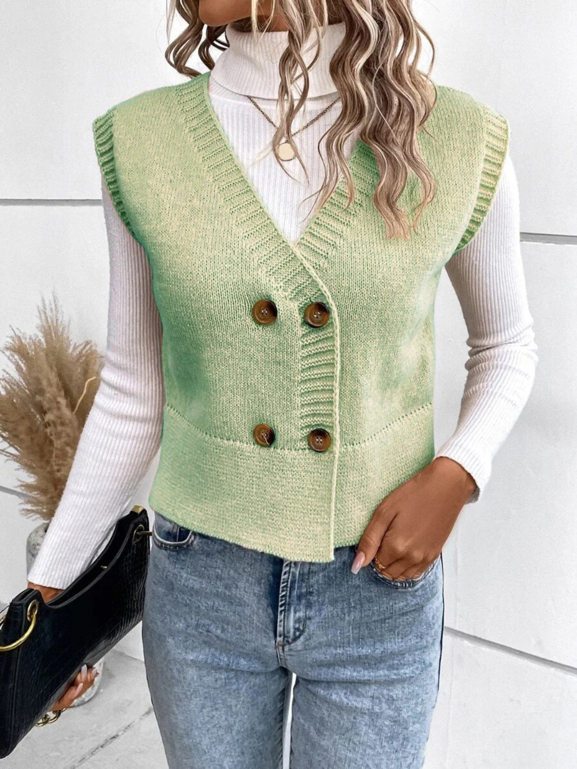 GR | Stylish Autumn Classic Button-Down V-Neck Sweater Vest for Women