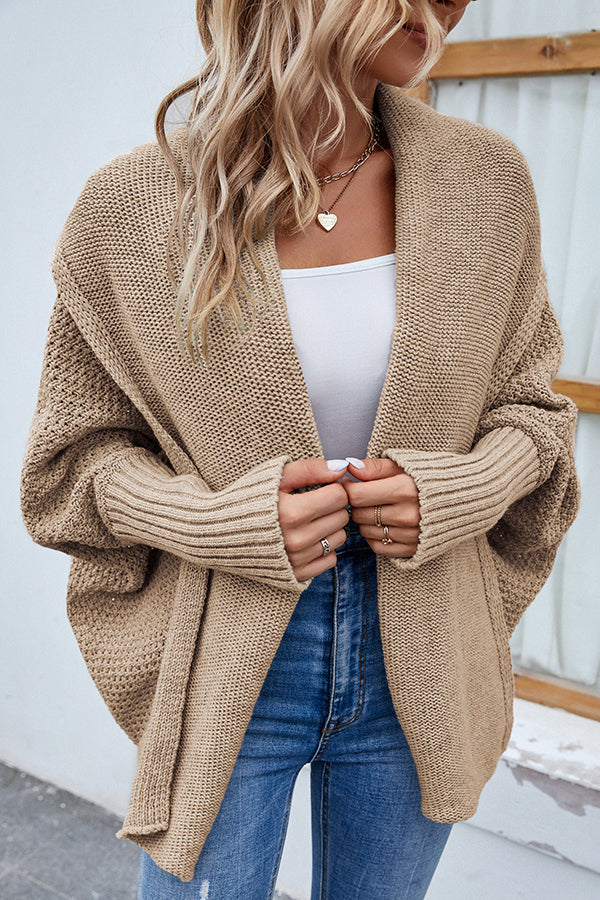 GR | Eleganter Herbst Strickcardigan mit Dolmanärmeln für Frauen