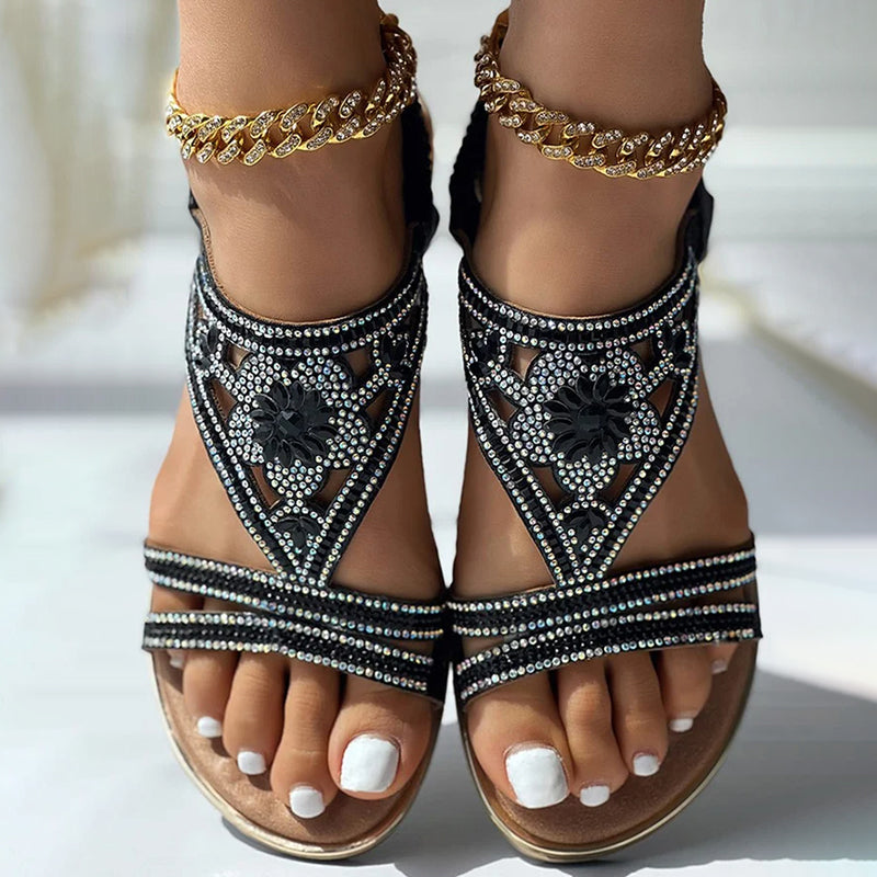 GR - Rhinestone Leisure Sandals